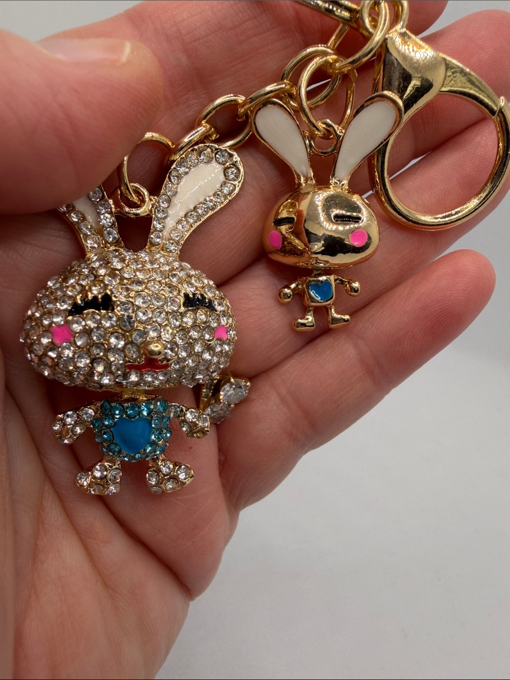 Rhinestone Bunny & Character Keychain